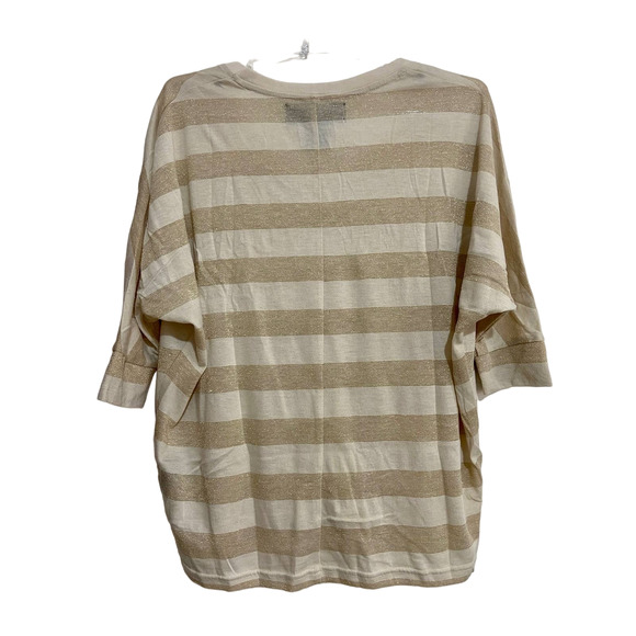 Kardashian Kollection Striped Blouse | Size Small | Cream Stripes - Picture 1 of 3